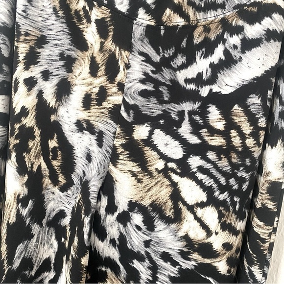 COCO BIANCO Animal Print Palazzo Pants Medium Super Wide Leg Pull On Pants EUC - Picture 2 of 8